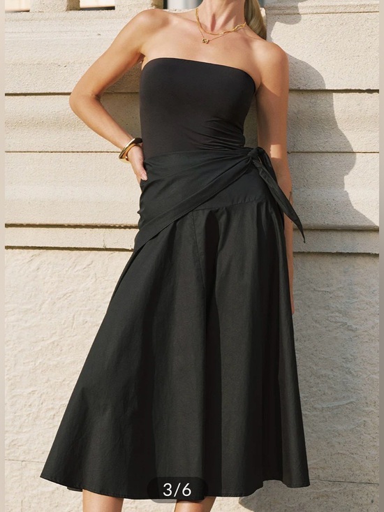 Commense Dresses & Skirts - Cotton Tie-Waist Midi Skirt